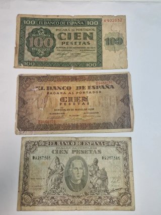 3 Billetes 100 Pesetas España
