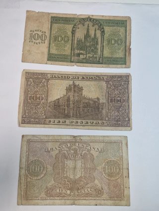 3 Billetes 100 Pesetas España