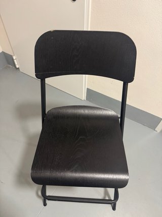 Silla alta cocina madera y metal negra