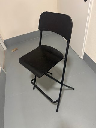 Silla alta cocina madera y metal negra
