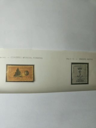 Lote Sellos España 1966 Congreso Forestal Naval