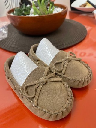 Zapatos mocasines niño talla 20 beige/marrón