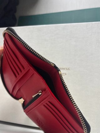 Monedero mediano Tous beige y rojo