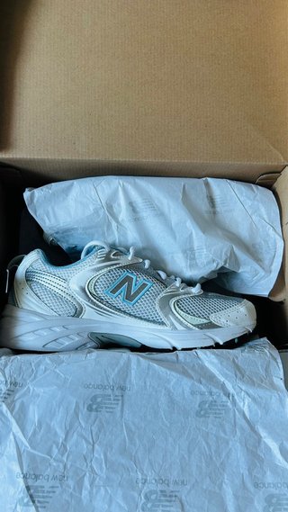 New Balance 530 Plata y Blanco