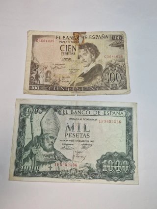 LOTE BILLETES PESETAS 1965