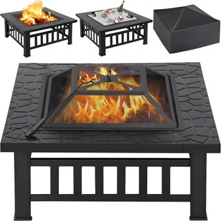 Brasero exterior negro 54x54cm + funda