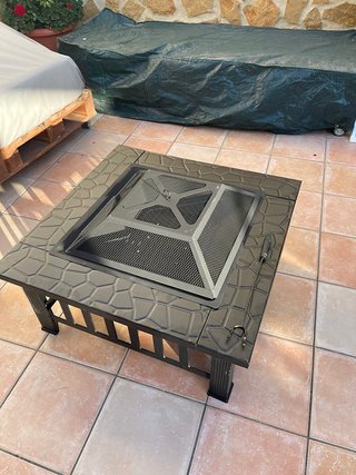 Brasero exterior negro 54x54cm + funda