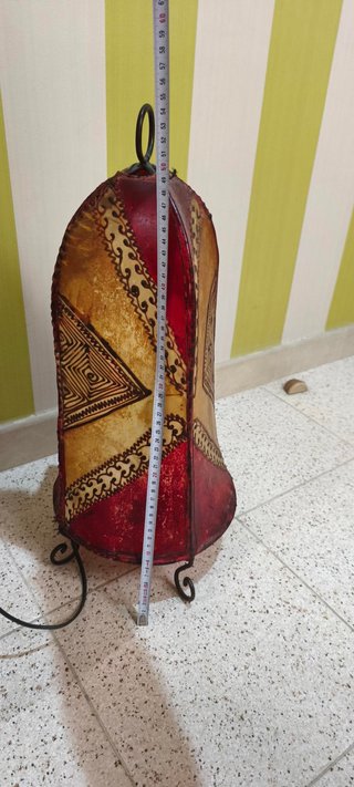 Lámpara Marroquí Artesanal Piel y Forja 60cm