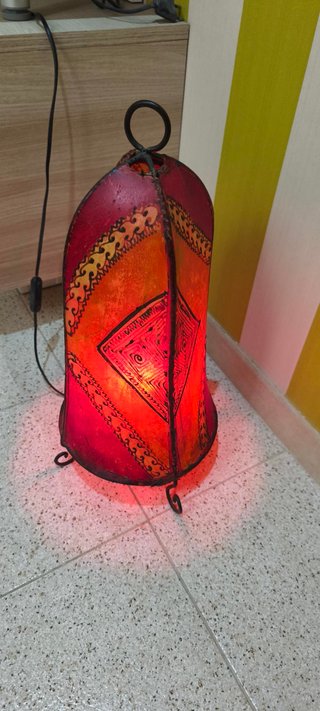 Lámpara Marroquí Artesanal Piel y Forja 60cm
