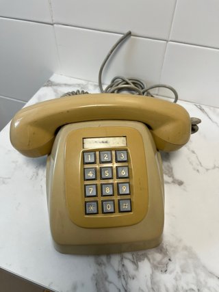 Teléfono Fijo Vintage Beige