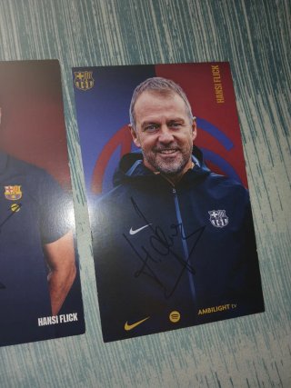 Postales firmadas Hansi Flick Temporada 2025-26