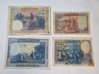 LOTE BILLETES PESETAS 1925 1928 #3