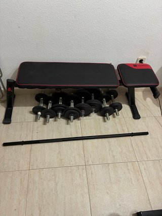 Juego de Mancuernas y Barra