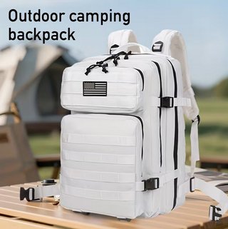 Mochila Táctica Blanca 50L + 2 Parches