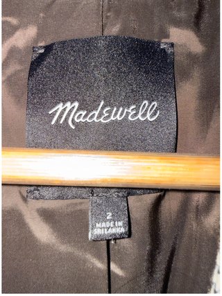 Chaqueta Blazer Madewell cuadros gris y marrón