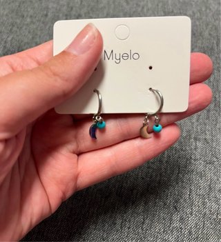 Pendientes Myelo Luna y Turquesa