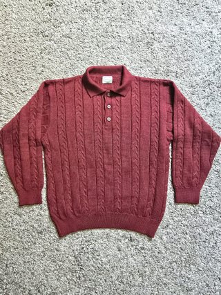 Maglione Settebello Uomo Bordeaux Trecce Vintage
