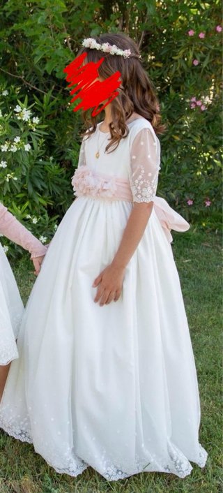 Vestido de Comunión Blanco con Flores