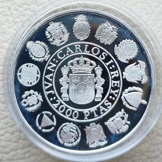 2000 pesetas plata PROOF 1991 Encuentro dos Mundos