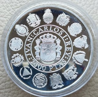 2000 pesetas plata PROOF 1991 Encuentro dos Mundos