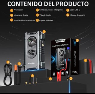 Arrancador Inflador Batería Externa Coche