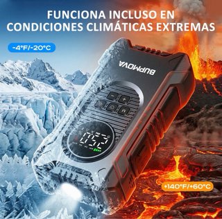 Arrancador Inflador Batería Externa Coche