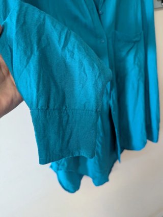 Camisa Turquesa Primark Manga Comprida
