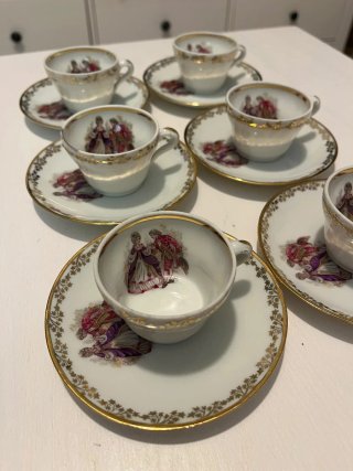 Set de café Limoges Porcelana Francesa