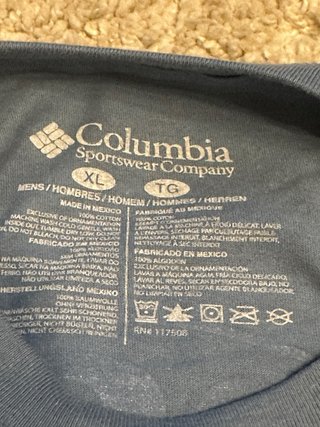 Camiseta Columbia Hombre XL Nueva Azul
