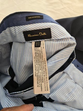 Traje Massimo Dutti Lana Super 130 Azul marino
