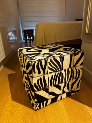 Puff Patchwork Piel Cebra