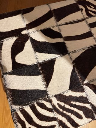 Puff Patchwork Piel Cebra
