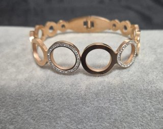Bracciale donna oro cerchi con strass