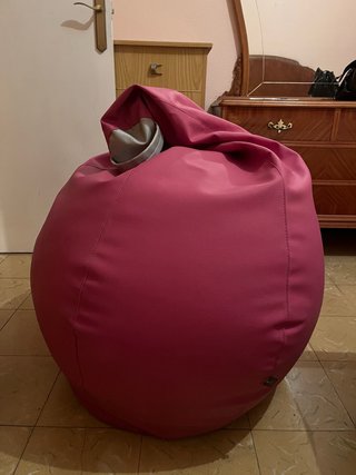 Puff rosa piel sintética