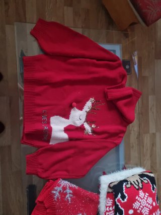 Jersey Navidad Reno Rojo Talla 11- 12
