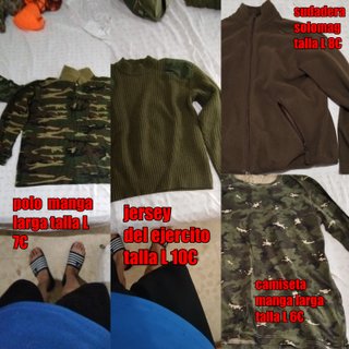Lote di caccia, magliette, scarpe, cappelli e altro