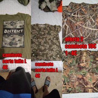 Lote di caccia, magliette, scarpe, cappelli e altro