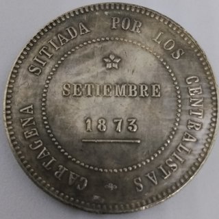 CARTAGENA REVOLUCION CANTONAL 5 PESETAS 1873