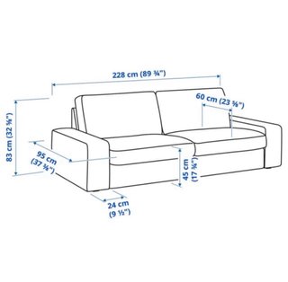 Sofá KIVIK 3 plazas Ikea Gris