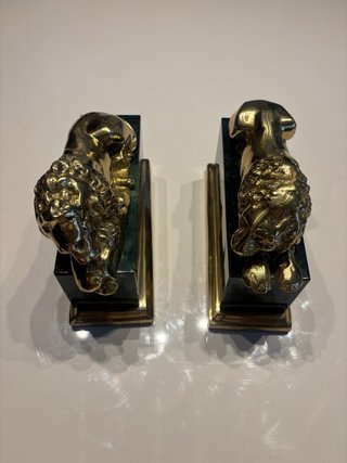 Pareja Leones Canova Latón y Mármol