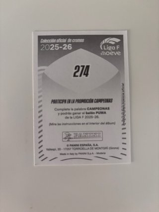 Cromo Tere Abelleira Liga F 25/26