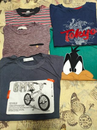 Lote 5 Camisetas Manga Larga Talla 12 Años