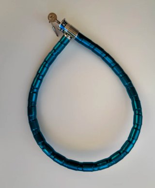 Candado Pitón Antirrobo Azul y Plateado