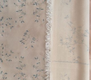 Alfombra Lana 138x200cm Flecos Beige/Azul
