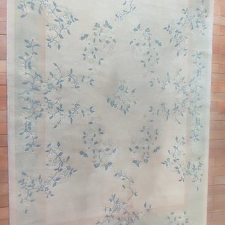 Alfombra Lana 138x200cm Flecos Beige/Azul