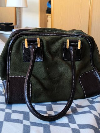 Loewe Amazonia Vintage Bolso Verde y Marrón