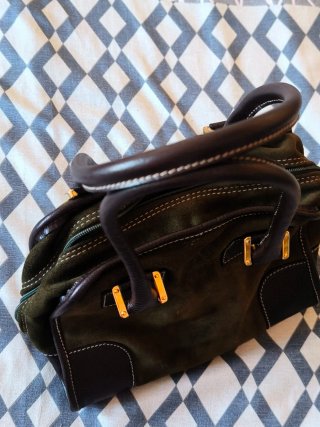 Loewe Amazonia Vintage Bolso Verde y Marrón