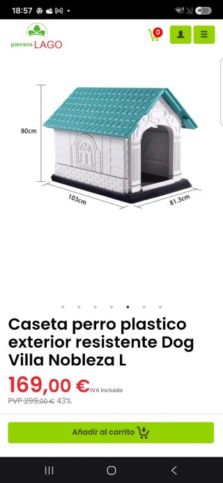 Caseta para perro de plástico