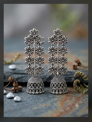 Pendientes Indios Florales color Plata