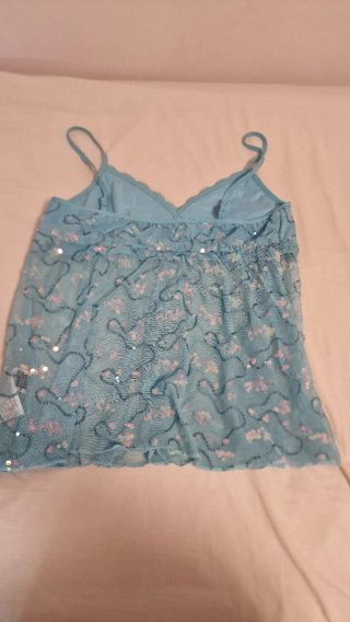Top Y2K Azul con Lentejuelas